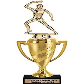 Crown Awards Table Tennis Trophy, 14" Gold Cup Ping Pong Trophies with Free Personalization, 5 Pack