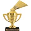 Crown Awards Badminton Trophy, 14" Gold Cup Badminton Shuttlecock Trophies with Free Personalization, 5 Pack view 1