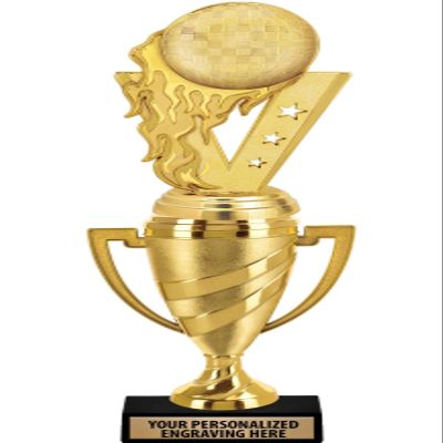 Crown Awards Kickball Trophy, 14" Gold Cup Kickball Trophies with Free Personalization, 5 Pack