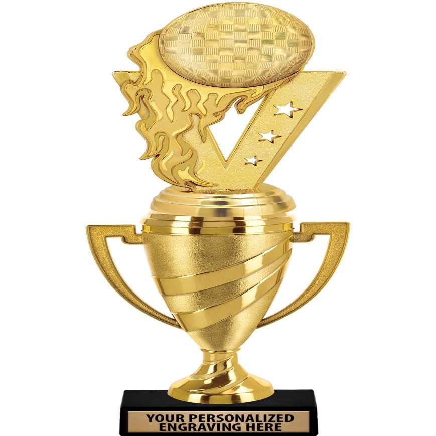 Crown Awards Kickball Trophy, 14" Gold Cup Kickball Trophies with Free Personalization, 5 Pack