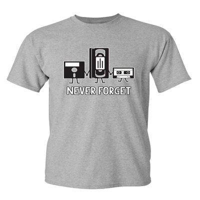 Never Forget Graphic Novelty Sarcastic Funny T Shirt M Sport Grey