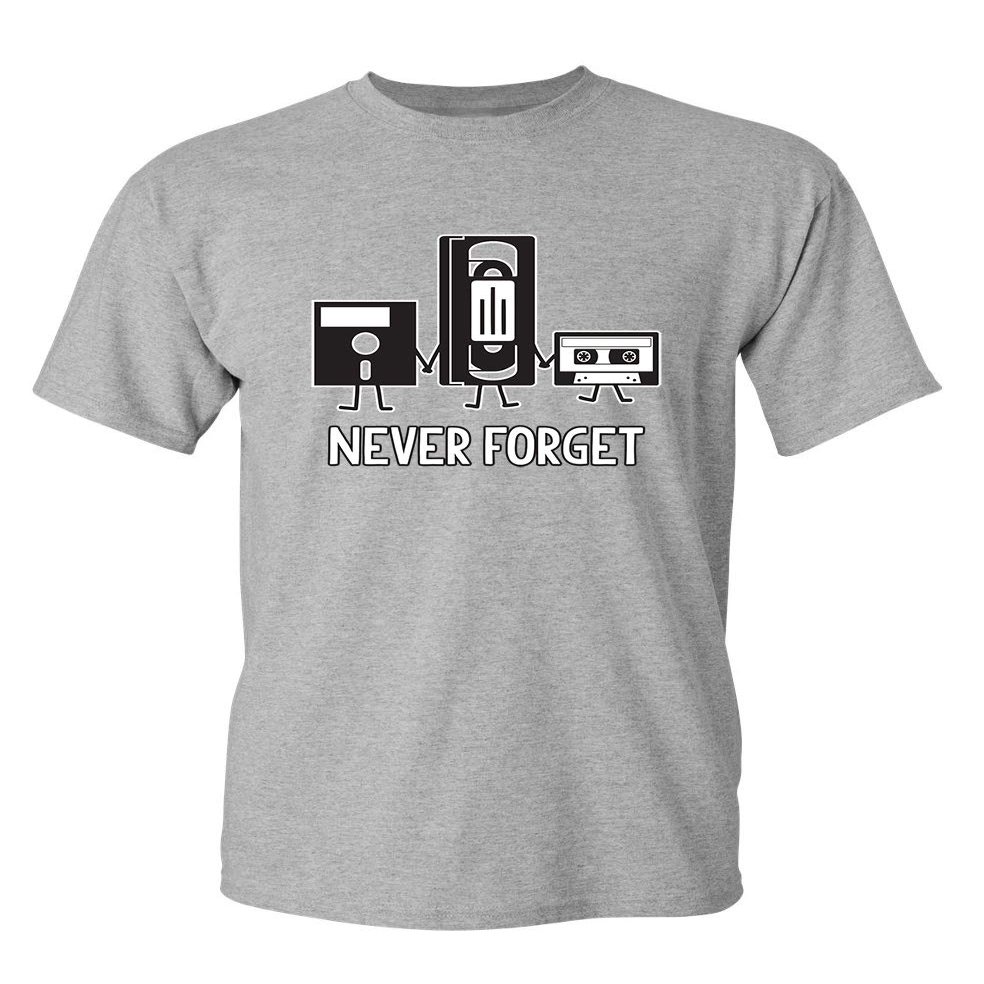Never Forget Graphic Novelty Sarcastic Funny T Shirt M Sport Grey