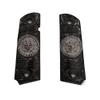 Compatible with Colt 1911 Custom Grips 1911 Full Size Metal Grips Ambi Cut Scroll Nickel Black view 1