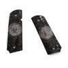 Compatible with Colt 1911 Custom Grips 1911 Full Size Metal Grips Ambi Cut Scroll Nickel Black view 3