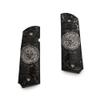 Compatible with Colt 1911 Custom Grips 1911 Full Size Metal Grips Ambi Cut Scroll Nickel Black view 4