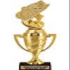 Crown Awards Fish Trophy, 14" Gold Cup Largemouth Bass Fish Trophies with Free Personalization, 1 Pack Prime view 1