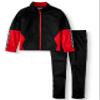Boys Athletic Performance Tracksuit Tricot Set, 2-Piece (Jacket and Pants, Rich Black/Red) (X-Small (XS, 4-5)) view 1