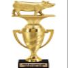 Crown Awards Pig Trophies, 12.75" Gold Cup Pig Trophies with Free Personalization, 5 Pack view 1