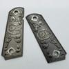 Compatible with Colt 1911 1911 Custom Grips 1911 Full Size Metal Grips Ambi Cut Scroll Black Nickel view 2