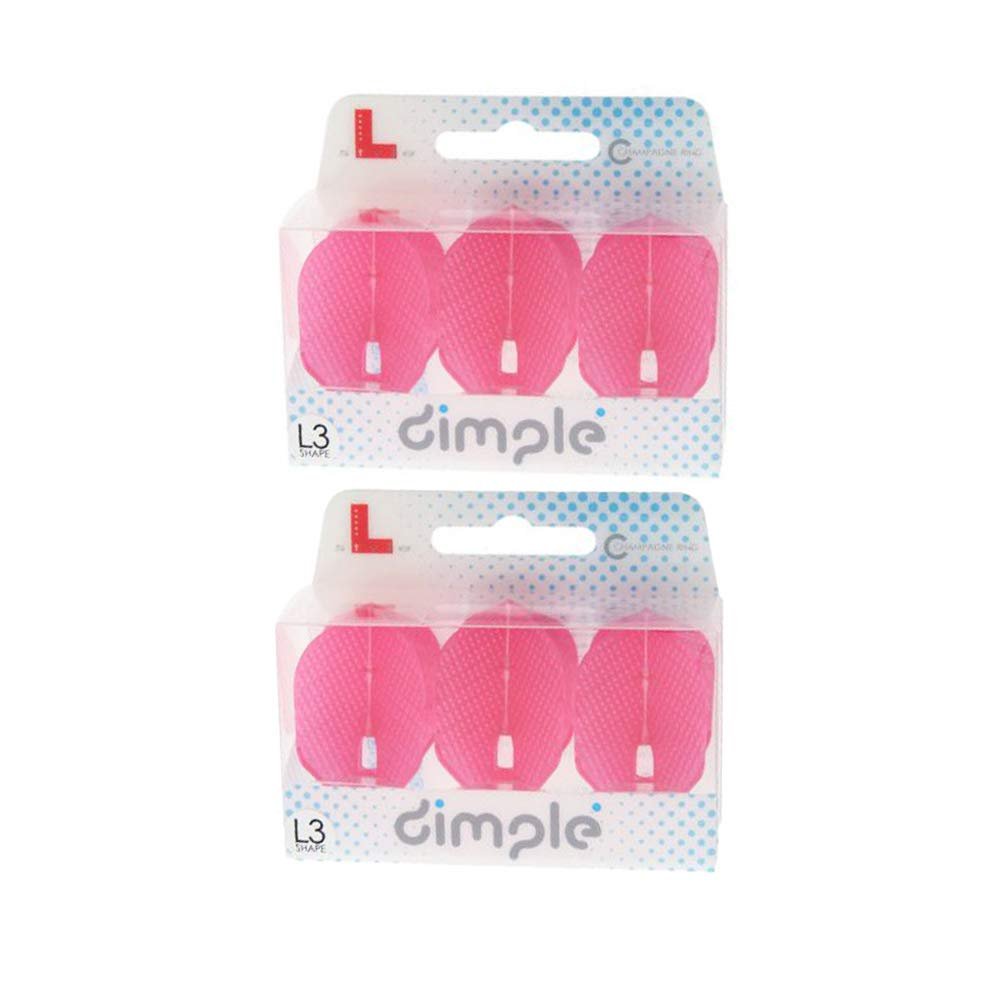 LSTYLE Dart Flights L3 PRO Dimple Shape - Pearl Pink | 2 Sets of 3 | for Soft Tip & Steel Tip Darts