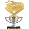 Crown Awards Fantasy Football Trophy, 14.15" Silver Cup Fantasy Football Trophies with Free Personalization, 5 Pack view 1