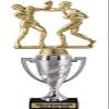 Boxing Trophy, 13.4" Silver Cup Boxing Award Trophies with Free Personalization, 5 Pack view 1