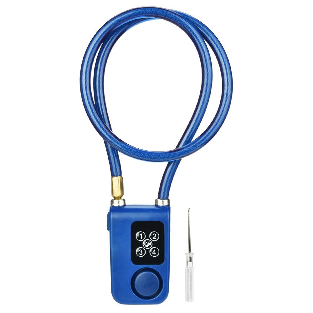 Dioche Anti-Theft Chain Lock, 110Db Smart Alarm, Digital Password Security, Blue, Motorcycle,