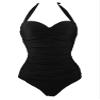 Honeystore Women's Skull Non-Split Swimsuit Halter Beach Swimwear Bathing Suit YY1090-Black M view 1