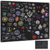 IronSeals Tactical Board Patch Organizer Holder Display with Loop Surface, Steel Ring and Flag Patch (M: 85 x 70CM/ 33" x 27.5" x 17.7", Black + Flag) view 1