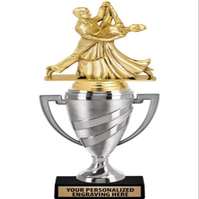 Crown Awards Ballroom Waltz Trophy, 13.15" Silver Cup Dancing Trophies with Free Personalization, 5 Pack