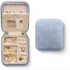 Benevolence LA Plush Velvet Jewelry Box | Travel Jewelry Case Organizer with Mirror | Featured in Oprah's Favorite Things | Best Gifts For Daughter, Girlfriend, Mom | Gifts For Her - Periwinkle Blue view 1
