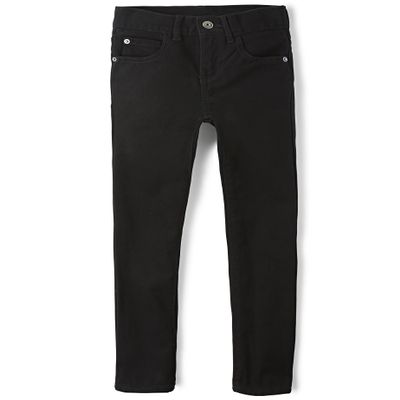 The Children's Place boys Stretch Skinny Jeans, Black Wash, 16 slim