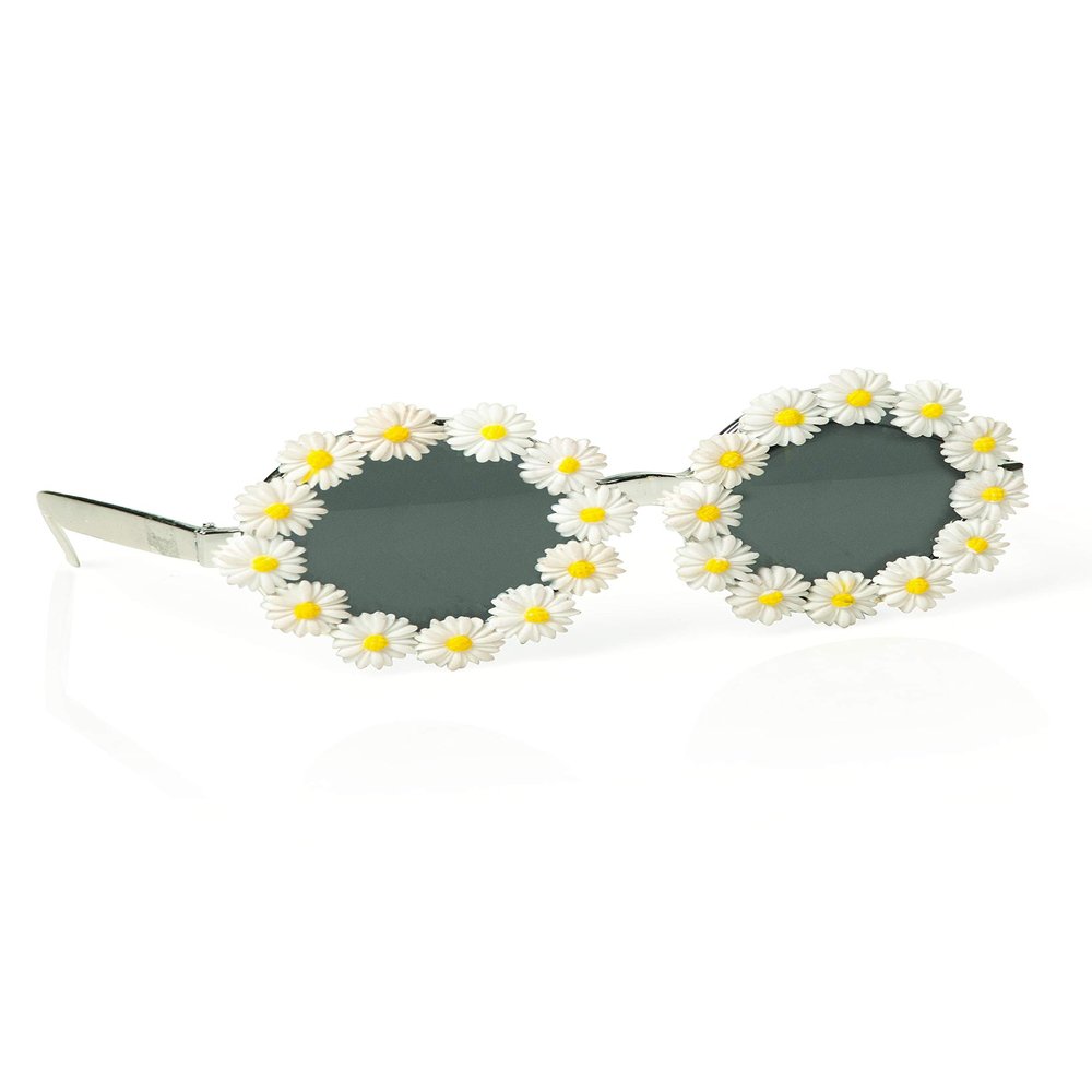 Adult's Hippie Sunflower Sunglasses for Cosplay, TikTok and Halloween - Sunflower Glasses