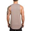 ZUEVI Men's Muscular Cut Open Sides Tank Tops Bodybuilding T-Shirts (Khaki-XL) view 4