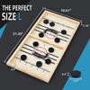 moopok Fast Sling Puck Game - Fast Action Super Foosball Table Desktop Battle Slingshot Wooden Air Hockey Board Game -Guaranteed Fun for Family Game Night or Friends Party view 3
