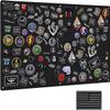 IronSeals Tactical Board Patch Organizer Holder Display with Loop Surface, Steel Ring and Flag Patch (L: 110 x 70 CM/ 43" x 27.5", Black + Flag Patch) view 1
