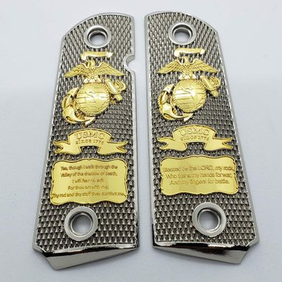 1911 Grips Full Size for Kimber Colt Rock Island Springfield Taurus Nickel Gold
