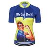 Cycling Jersey Women Bike Jersey Zipper Cycle Shirt Short Sleeve Road Bicycle Clothing Pro Team Racing MTB Top for Ladies Female Racing Mountain Clothes Breathable Yellow Blue Size L view 1