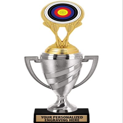 Crown Awards Archery Trophy, 14" Silver Cup Archery Target Trophies with Free Personalization, 10 Pack