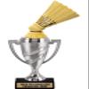Crown Awards Badminton Trophy, 11.4" Silver Cup Badminton Shuttlecock Trophies with Free Personalization, 5 Pack view 1