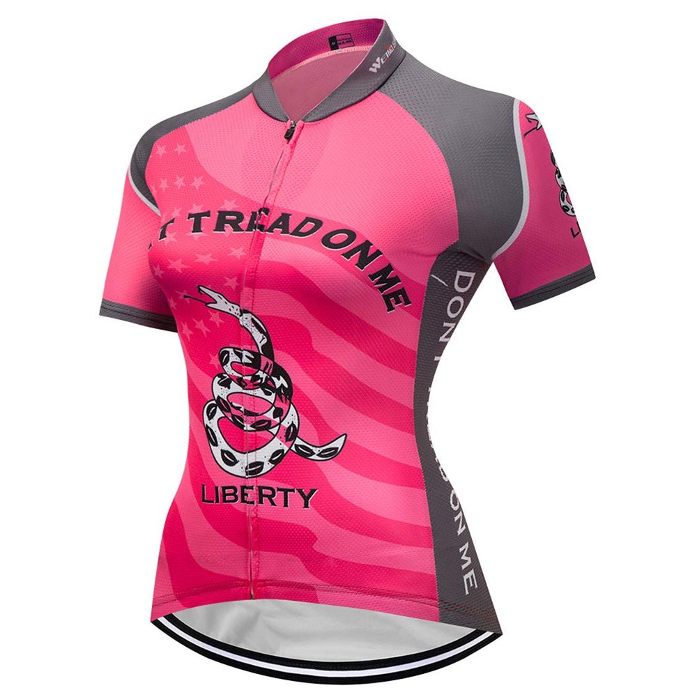 Cycling Jersey Women's Bike Jersey Zipper Cycle Shirt Short Sleeve Road Bicycle Clothing Pro Team Racing MTB Top for Ladies Female Racing Mountain Clothes Summer Pink Gray Size XL