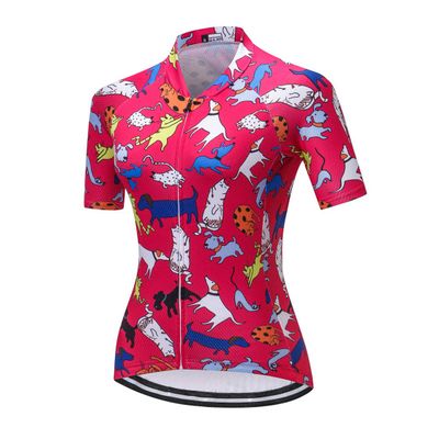 Cycling Jersey Women's Bike Jersey Zipper Cycle Shirt Short Sleeve Road Bicycle Clothing Pro Team Racing MTB Top for Ladies Female Racing Mountain Clothes Summer red White Size XXL