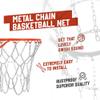 Basketball Net Heavy Duty Metal Chain Replacement with 12 S-Hooks and Set of Pliers to Tighten Hooks | Rustproof Galvanized Iron 21-Inch (53 cm) Net (3.2mm Thick) view 3