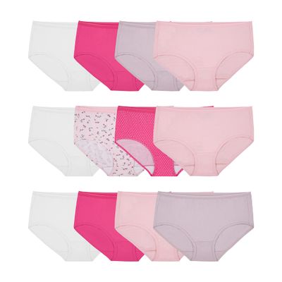 Fruit of The Loom Women's Tag Free Cotton Brief Panties (Regular & Plus Size), Brief - 12 Pack - Assorted Colors, 6