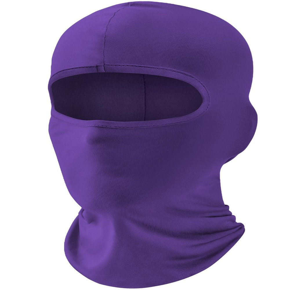 Fuinloth Balaclava Face Mask, Summer Cooling Neck Gaiter, UV Protector Motorcycle Ski Scarf for Men/Women Purple