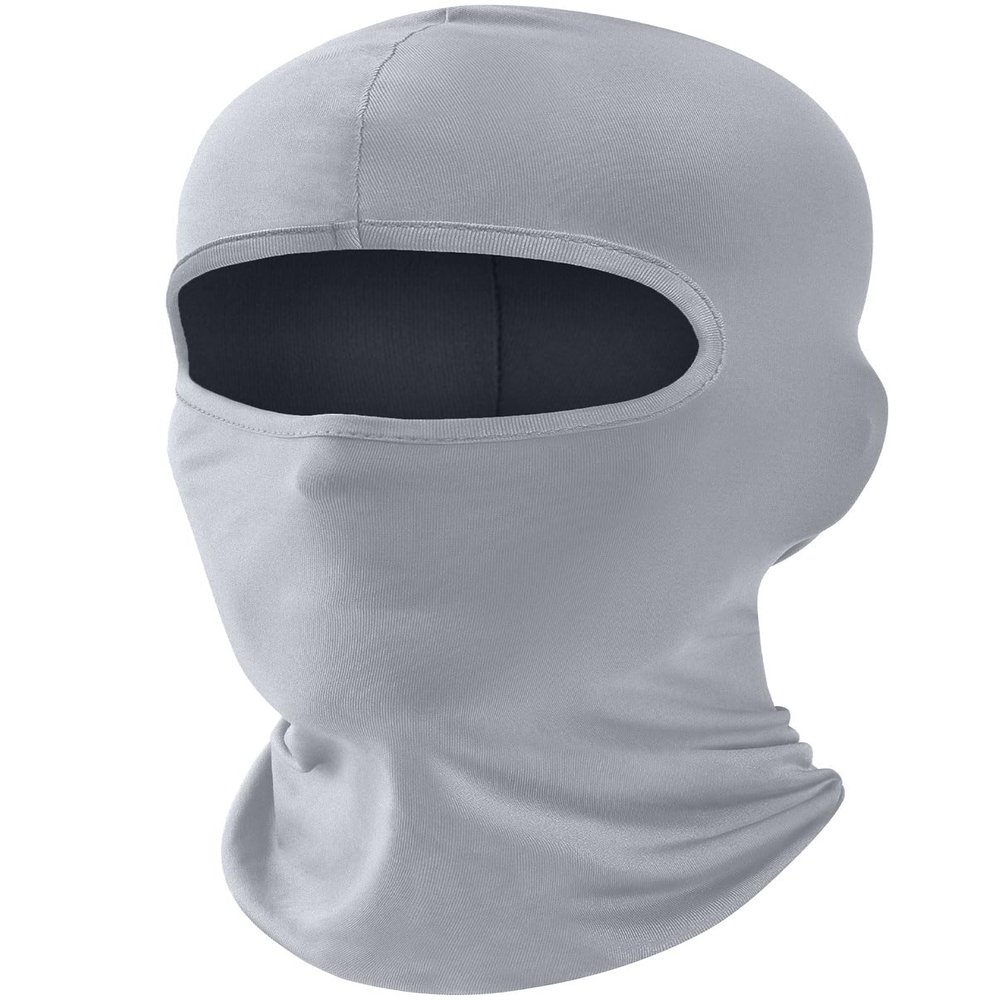 Fuinloth Balaclava Face Mask, Summer Cooling Neck Gaiter, UV Protector Motorcycle Ski Scarf for Men/Women Light Gray