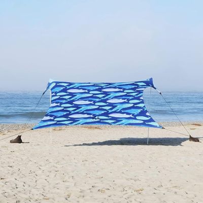 Neso Gigante Portable Beach Tent Sun Shelter - Lightweight Beach Shade Canopy - Easy Setup for Family Outings - Patented Reinforced Corners - UPF 50+ - 8ft Tall, 11 x 11ft - Save The Whales