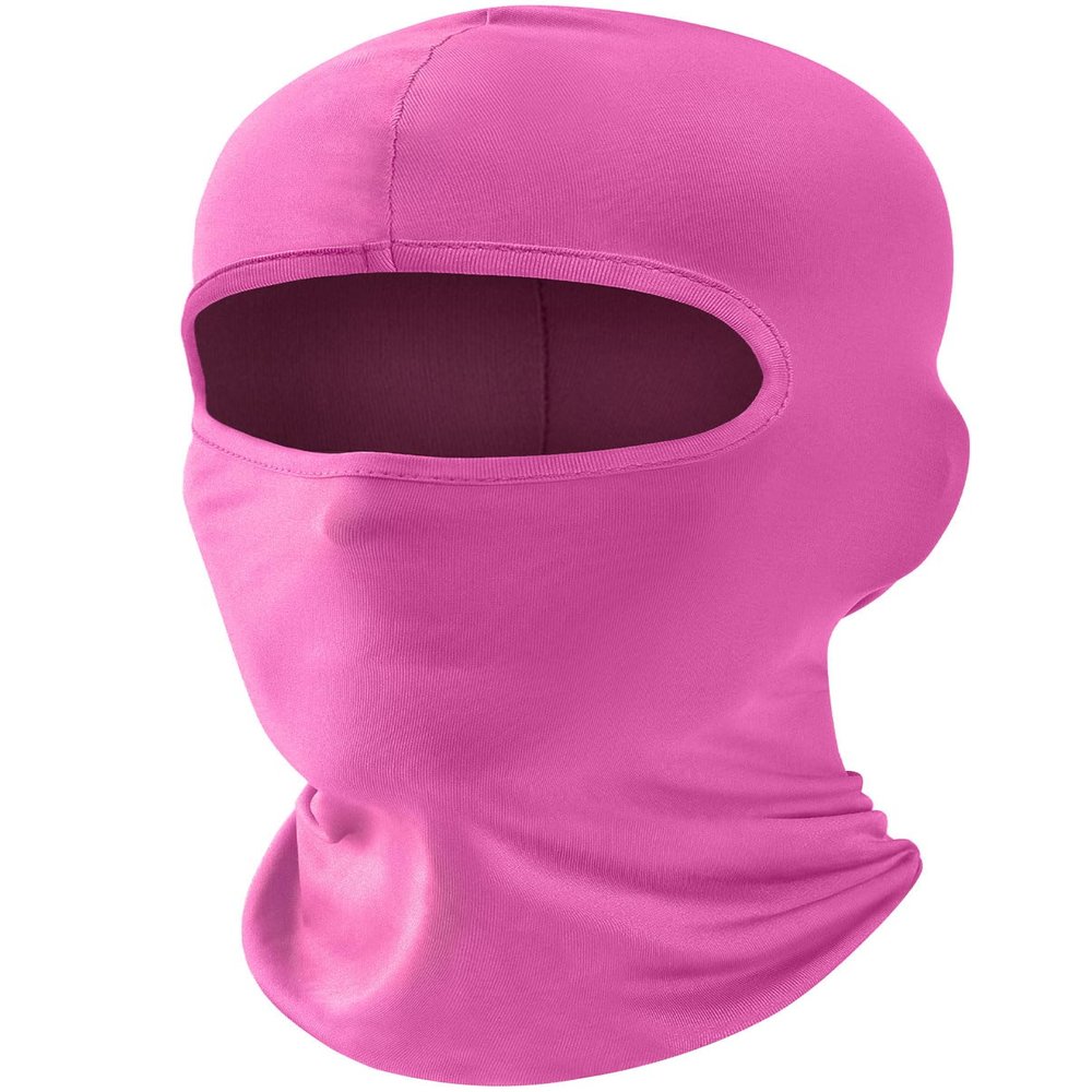 Fuinloth Balaclava Face Mask, Summer Cooling Neck Gaiter, UV Protector Motorcycle Ski Scarf for Men/Women Pink