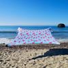 Neso Gigante Portable Beach Tent Sun Shelter - Lightweight Beach Shade Canopy - Easy Setup for Family Outings - Patented Reinforced Corners - UPF 50+ Sun Protection - 8ft Tall, 11 x 11ft - Flamingos view 1
