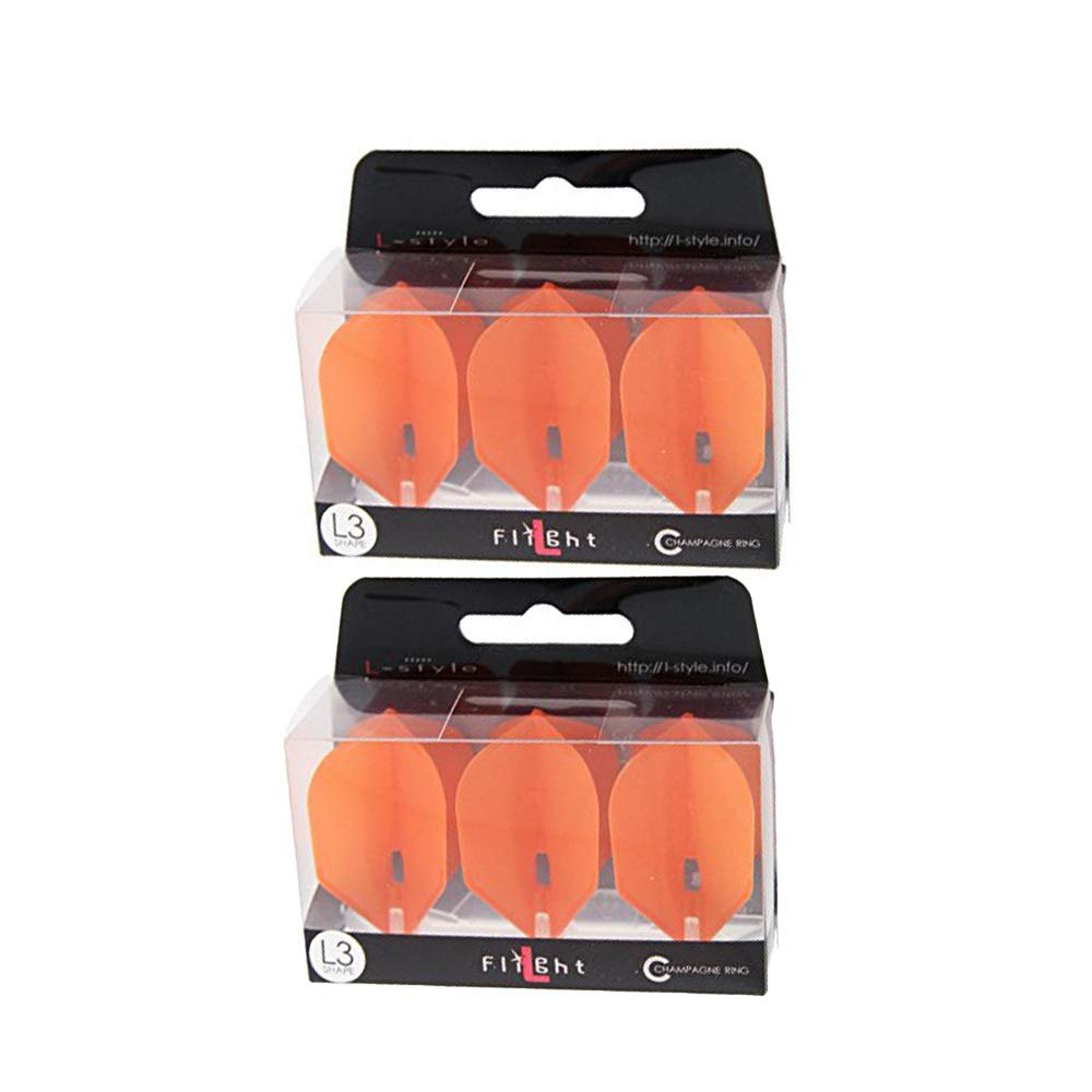 LSTYLE Dart Flights - L3 PRO Shape - Orange | 2 Sets of 3 | for Soft & Steel Tip Darts