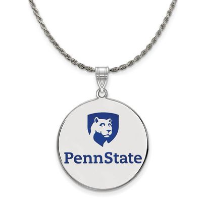 The Black Bow Silver Penn State XL Enamel Disc Pendant Necklace - 18 Inch