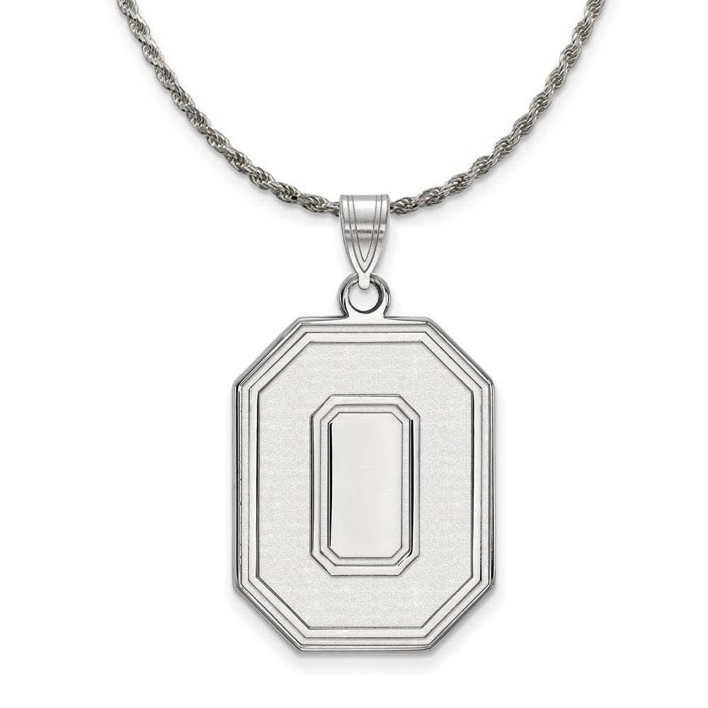The Black Bow Sterling Silver Ohio State XL Logo 'O' Logo Necklace - 26 Inch