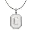 The Black Bow Sterling Silver Ohio State XL Logo 'O' Logo Necklace - 26 Inch view 1