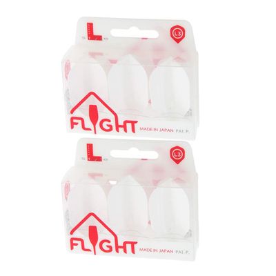 LSTYLE Dart Flights - L3 EZ Shape - White | 2 Sets of 3 | for Soft & Steel Tip Darts