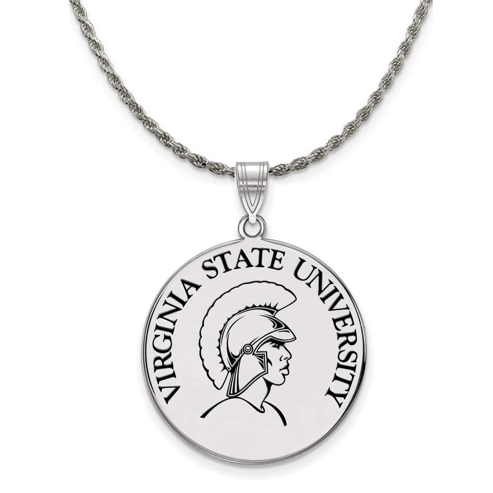 The Black Bow Silver Virginia State XL Enamel Disc Pendant Necklace - 26 Inch