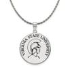 The Black Bow Silver Virginia State XL Enamel Disc Pendant Necklace - 26 Inch view 1