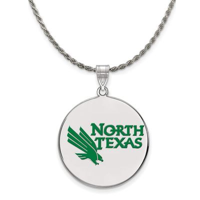 The Black Bow Silver North Texas XL Enamel Disc Pendant Necklace - 18 Inch