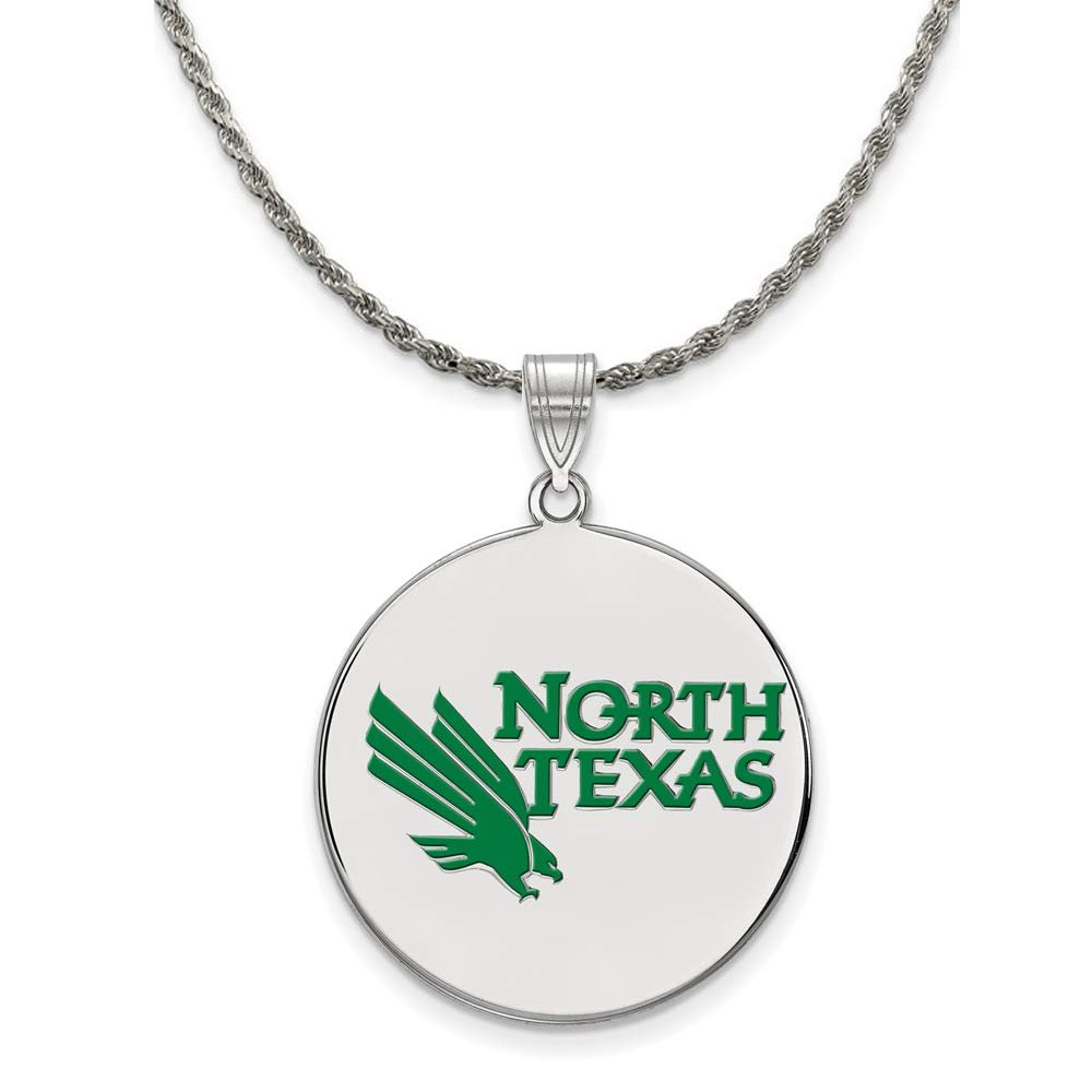 The Black Bow Silver North Texas XL Enamel Disc Pendant Necklace - 18 Inch