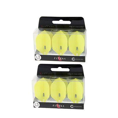 LSTYLE Dart Flights - L3 PRO Shape - Yellow | 2 Sets of 3 | for Soft & Steel Tip Darts