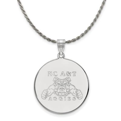 The Black Bow Silver North Carolina A&T XL Disc Pendant Necklace - 18 Inch